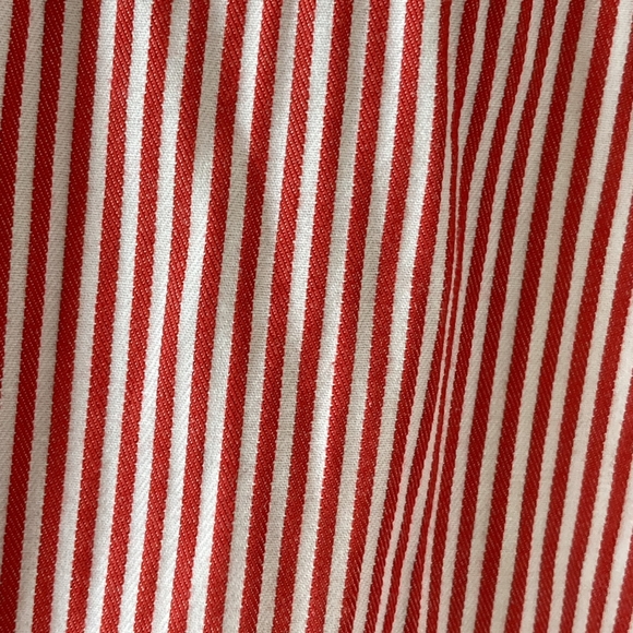 1980s Vintage Jaeger Red and White Fine Striped Fitted Collared Blouse UK Sz 10 - Picture 12 of 15